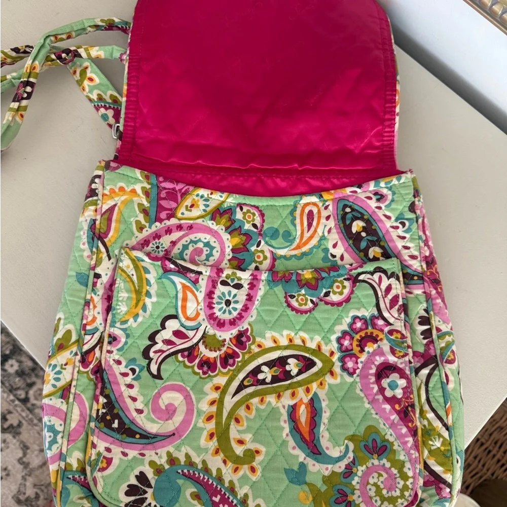 Vera Bradley Quilted Paisley Crossbody - Mint, Pink & Teal